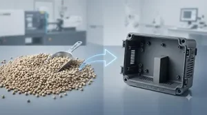Avient Geon™ M5240 pellets and a precision injection-molded electronic enclosure